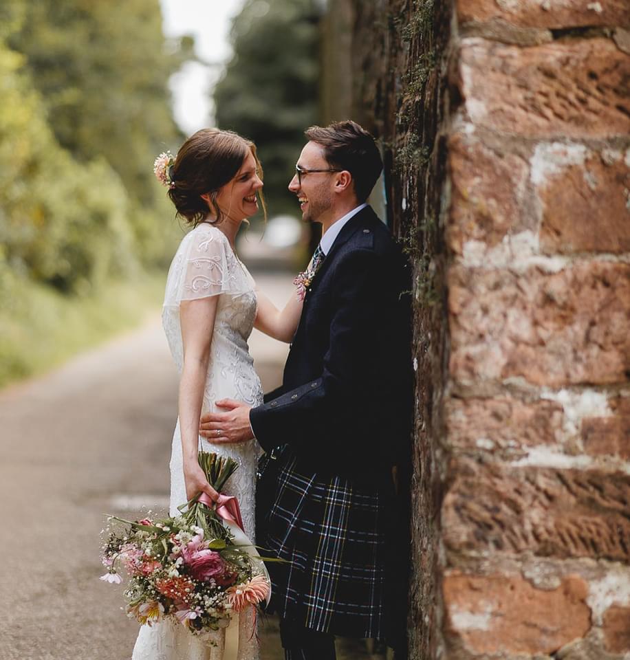wedding hair and makeup in scotland bride and groom